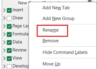 Click Rename