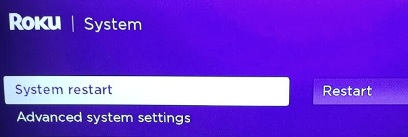 Roku Won't Turn On Select System Restart