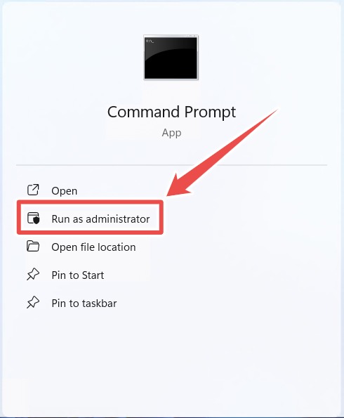 Running Command Prompt as an administrator.