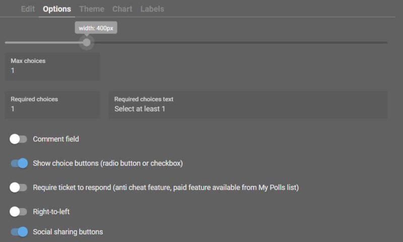 Settings Of A Poll In EasyPoll