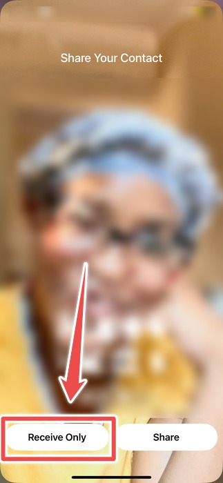 The Receive Only Button After Namedropping An Iphone