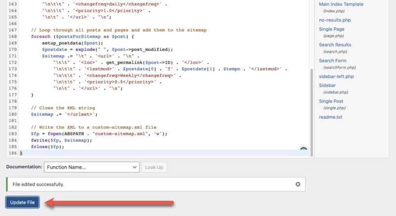 Update File Button Highlighteded In WordPress
