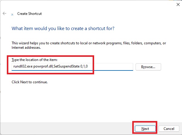 Adding location of item in Create Shortcut window. 