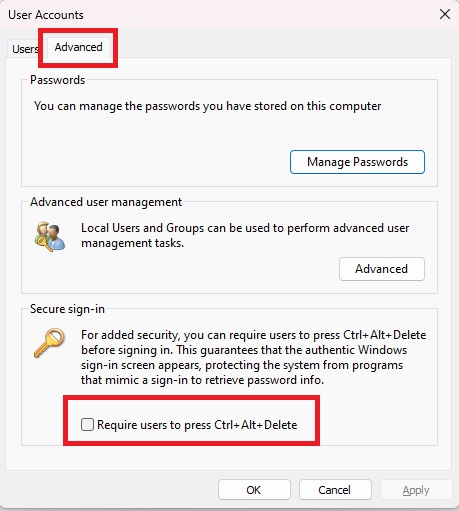 What The Windows Security Button Does And How To Use It Netplwiz Require