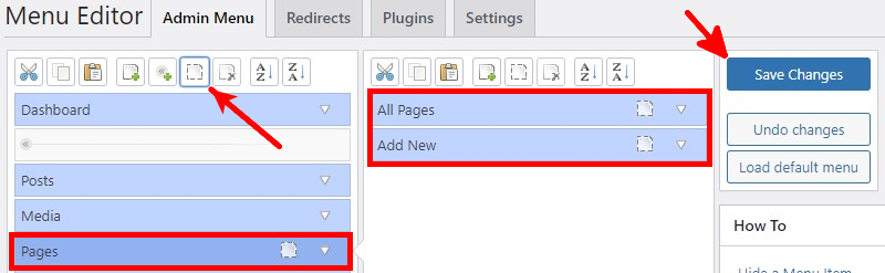 Wordpress Admin Menu Editor Save Changes