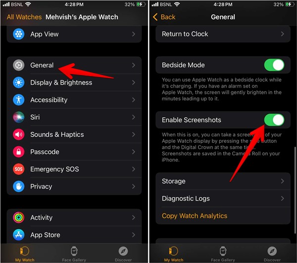 Apple Watch Screenshot Enable From Iphone