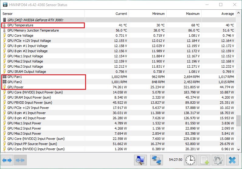 GPU section on HWiNFO