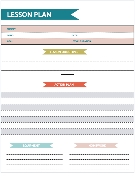 Clean Lines Lesson Plan template for Google Docs