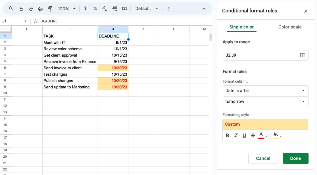 How to Set Up Conditional Formatting in Google Sheets - Make Tech Easier