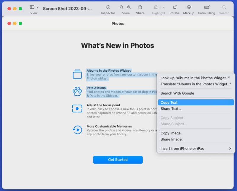 Copy Text in Preview on Mac