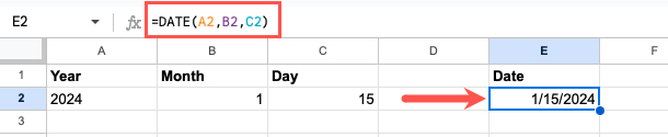 Date function in Google Sheets