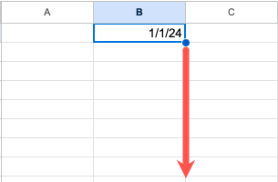 Date series by day fill handle