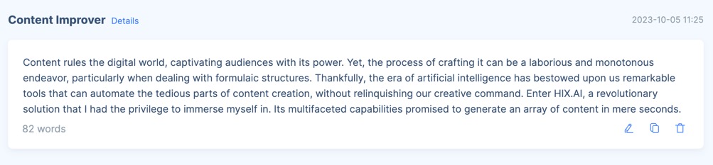 Hix Content Improver Output