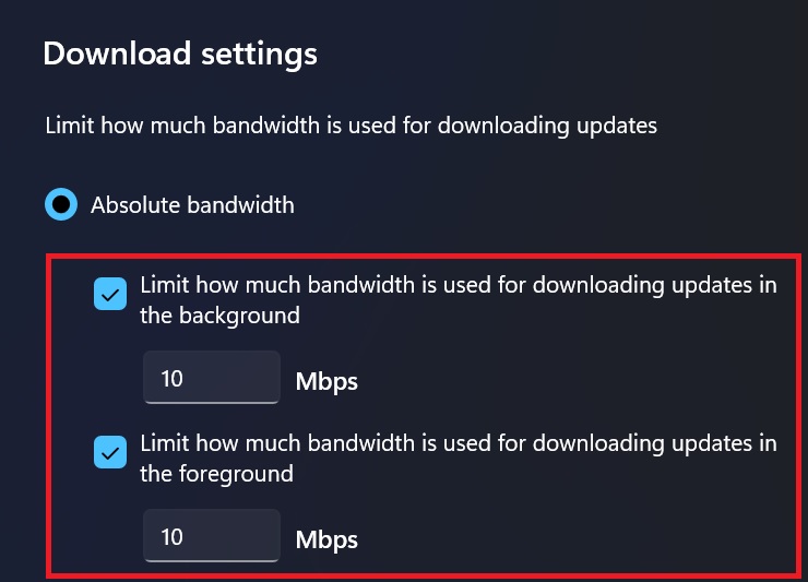 Limit the Absolute bandwidth.