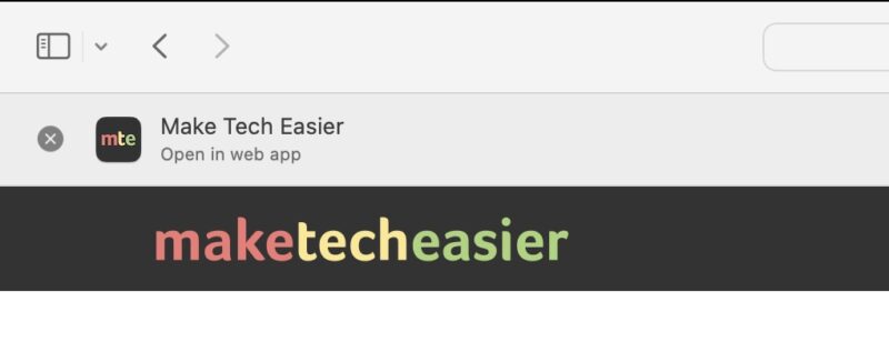 Open In Web App Notification In Safari