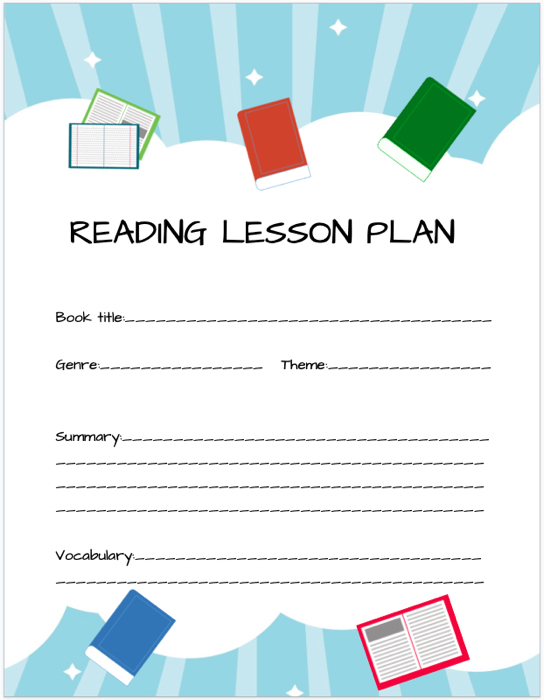 Reading Lesson Plan template for Google Docs
