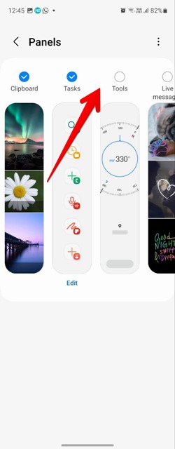 Samsung Edge Panels Tools