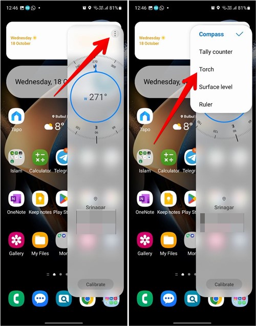 Samsung Edge Panels Torch