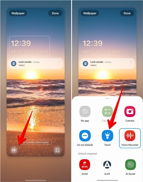 Samsung Lock Screen Shortcut Torch