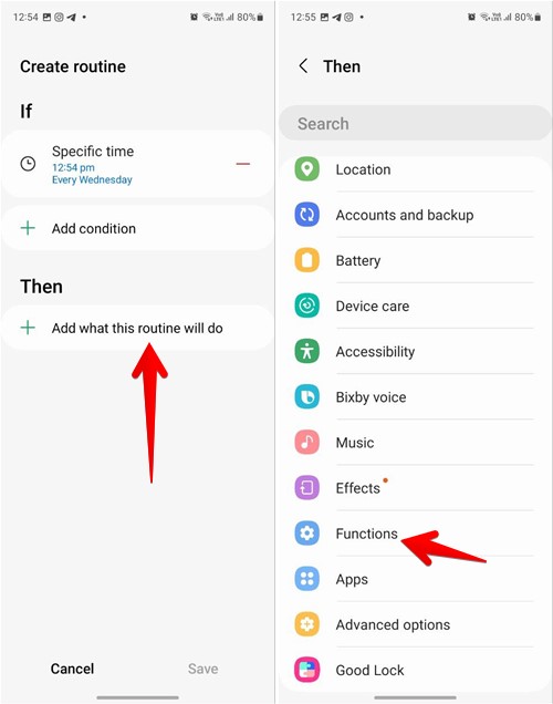 Samsung Routines Action