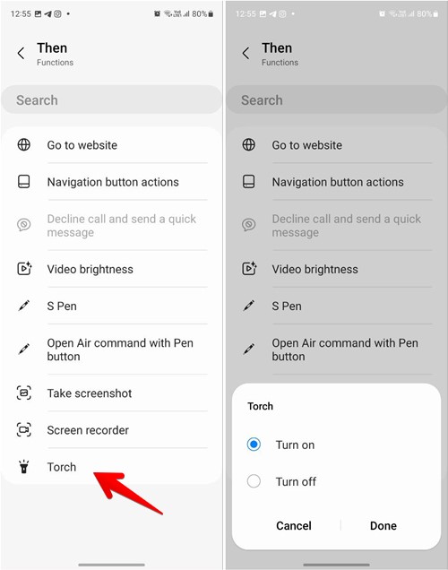 Samsung Routines Torch