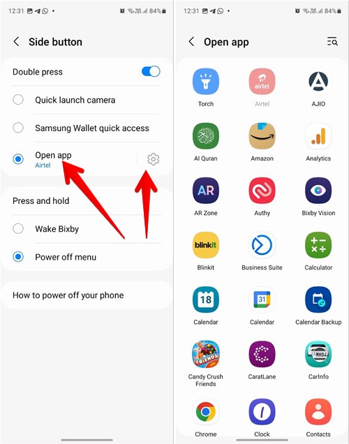 Samsung Flashlight Double Press Torch