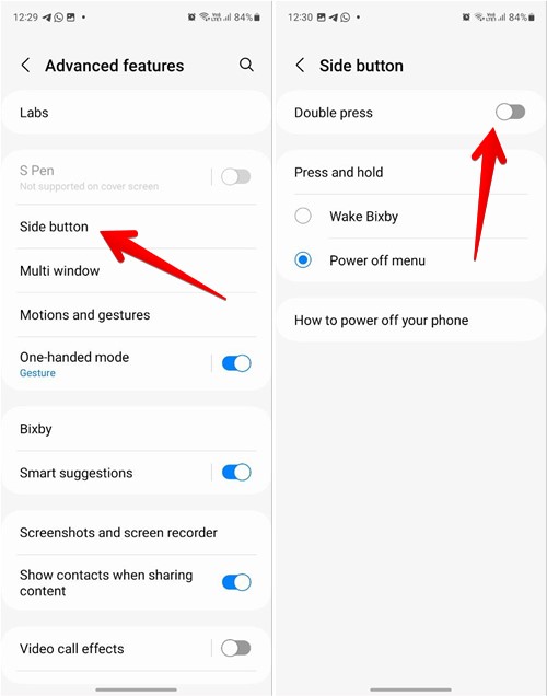 Samsung Flashlight Power Button Double Press 2