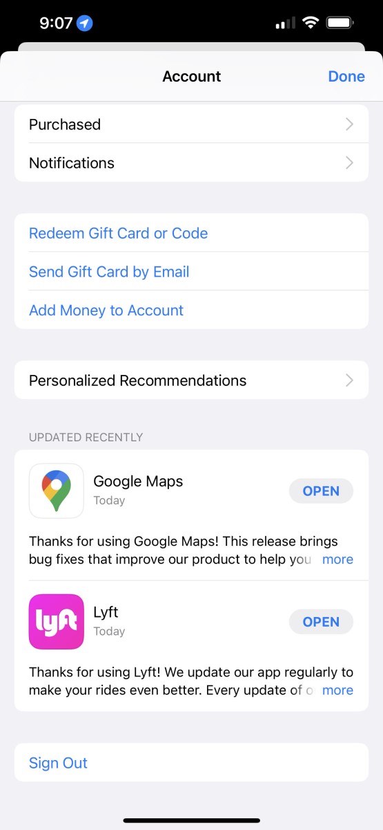 Try Logging Out Of The App Store