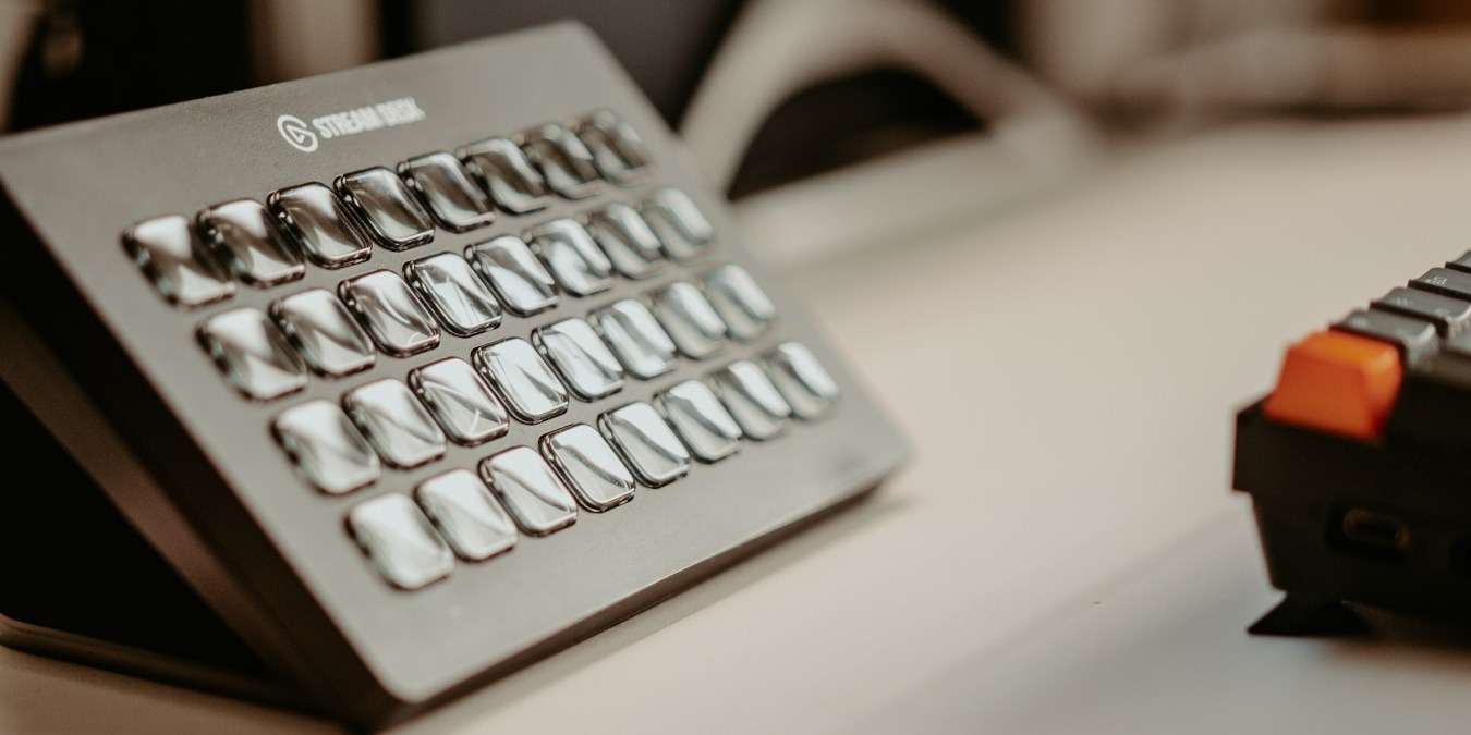 Close up of Elgato Stream Deck on a desk