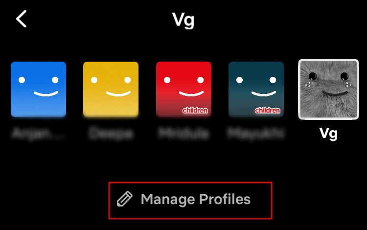 Tap Manage Profiles