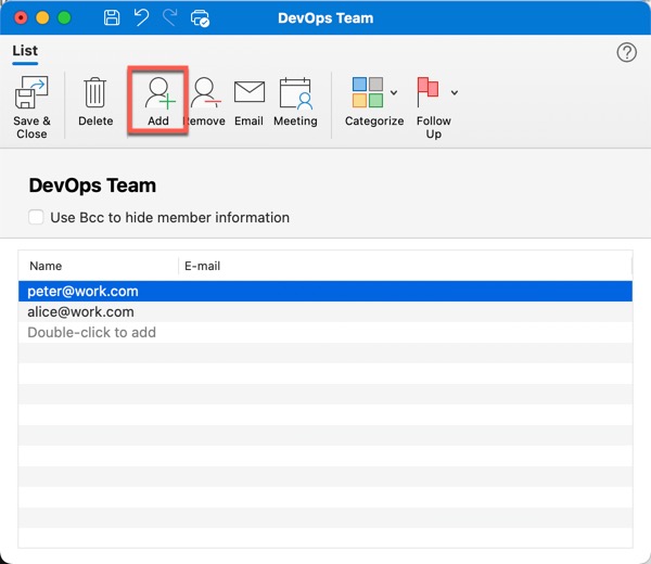 Add New Contacts To A Contact List