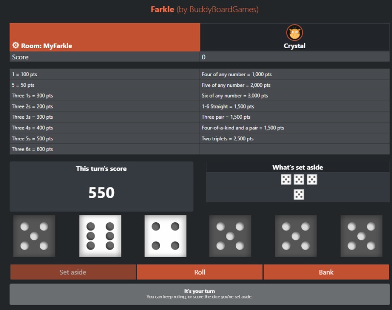 Play Farkle on BuddyBoardGames.