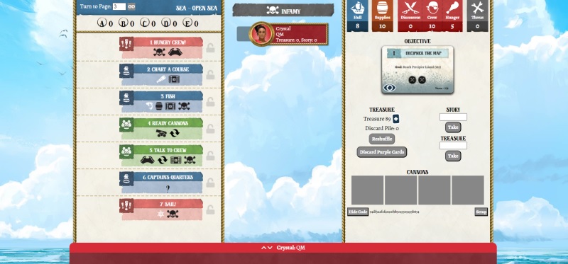 Setting up character to play Forgotten Waters.