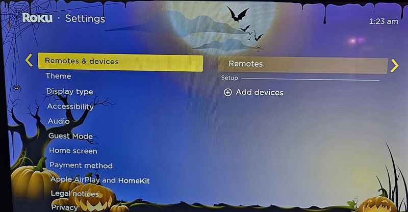 Roku Button Remote Menu