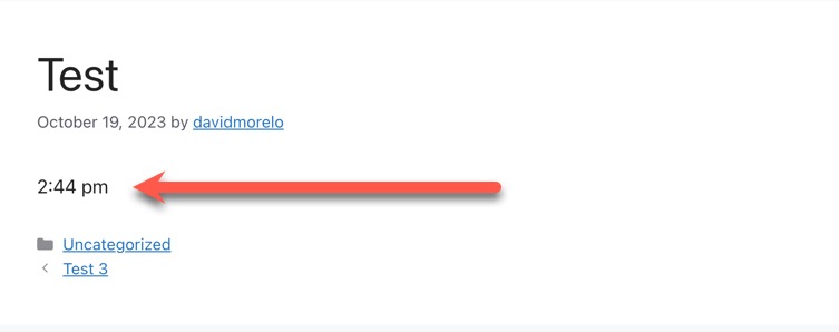 Current Time Shortcode Result