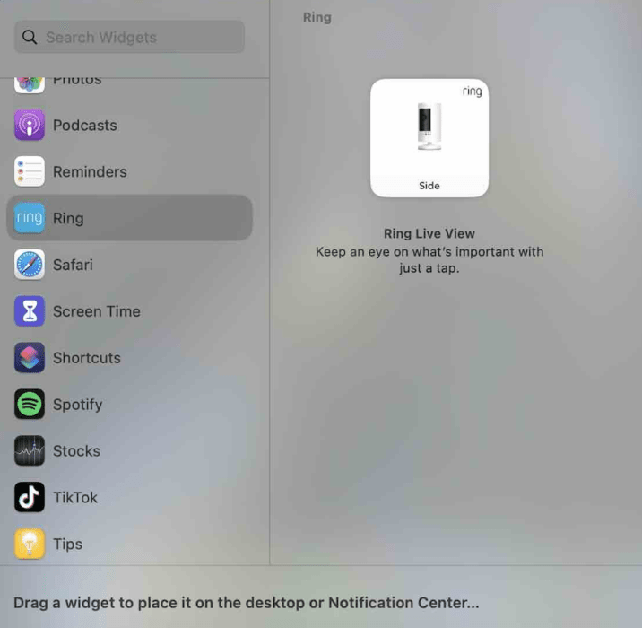 Right-click to get to Edit Widgets screen. 