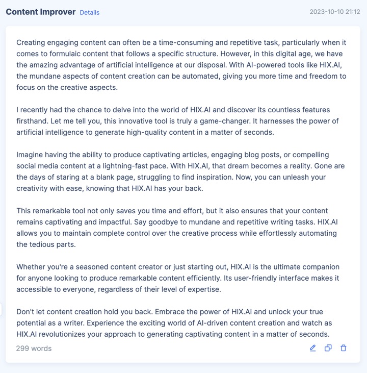 Hix.ai Content Improver Gpt 4