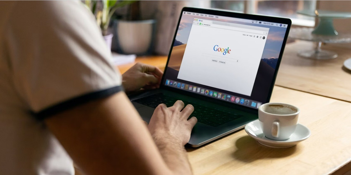 Person using Chrome on a laptop.