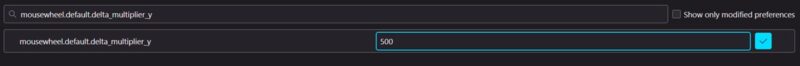 Tweaking "mousewheel.default.delta_multiplier_y" value in Firefox.