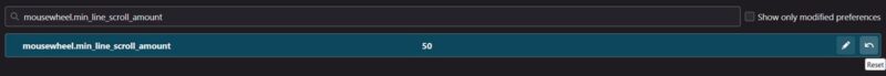 Resetting "mousewheel.min_line_scroll_amount" value in Firefox.