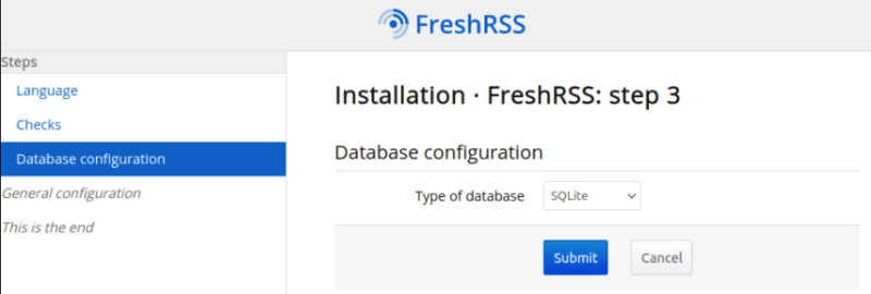 A screenshot showing the database selection prompt.