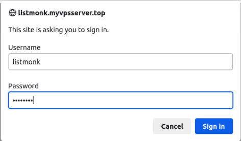 A screenshot showing the credentials prompt.