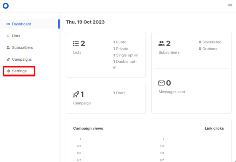 A screenshot highlighting the "Settings" category.