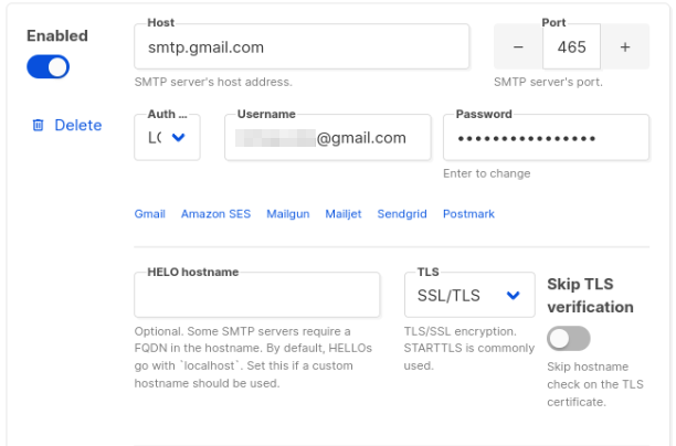 A screenshot showing a complete Gmail link.