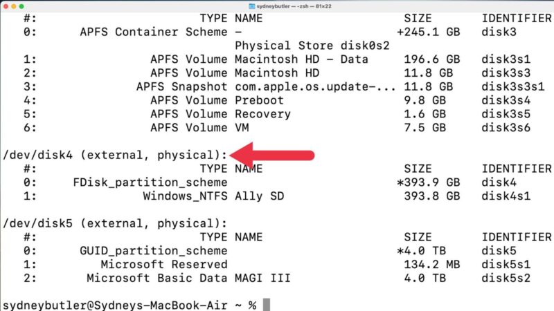 Identify your SD card.