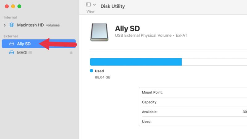 Select your SD card.