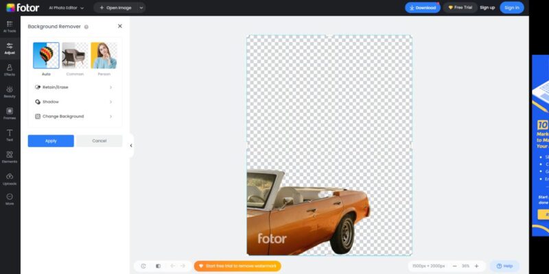 Online Photo Editor Fotor Background Remove