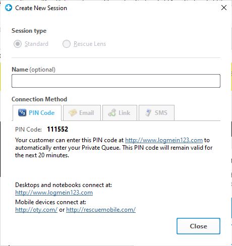 Rescue Goto Create New Session