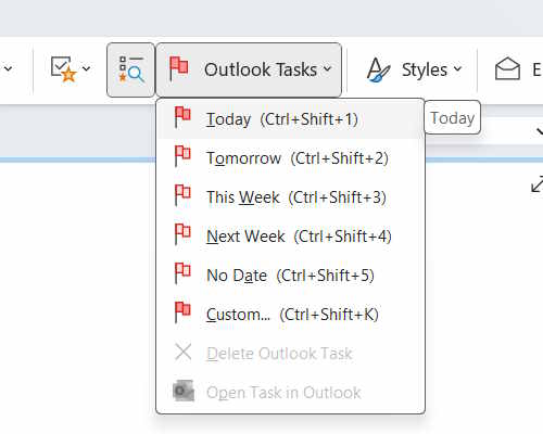 Selecting A Flag In Onenote