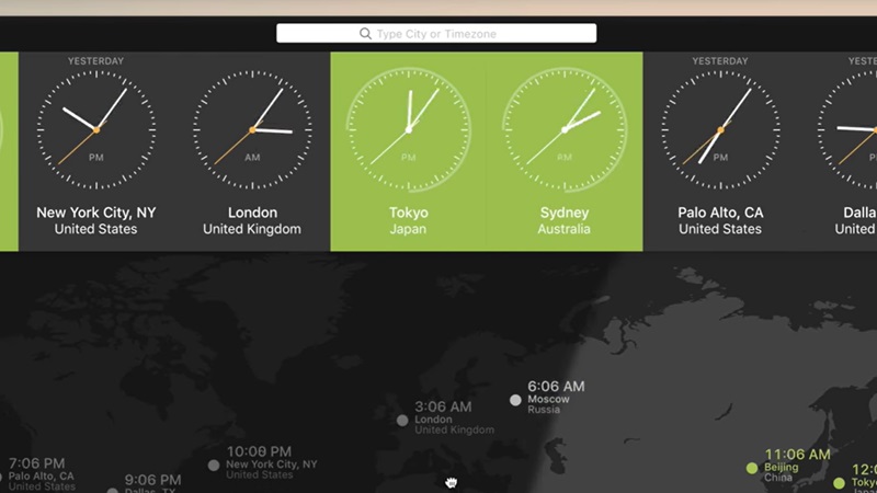 Setting up clocks in World Clock Pro,